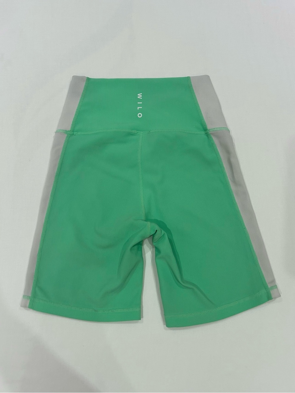 Wilo The Label Neon Apple Ribbed Cross Waist Rib Biker Shorts, Size XS